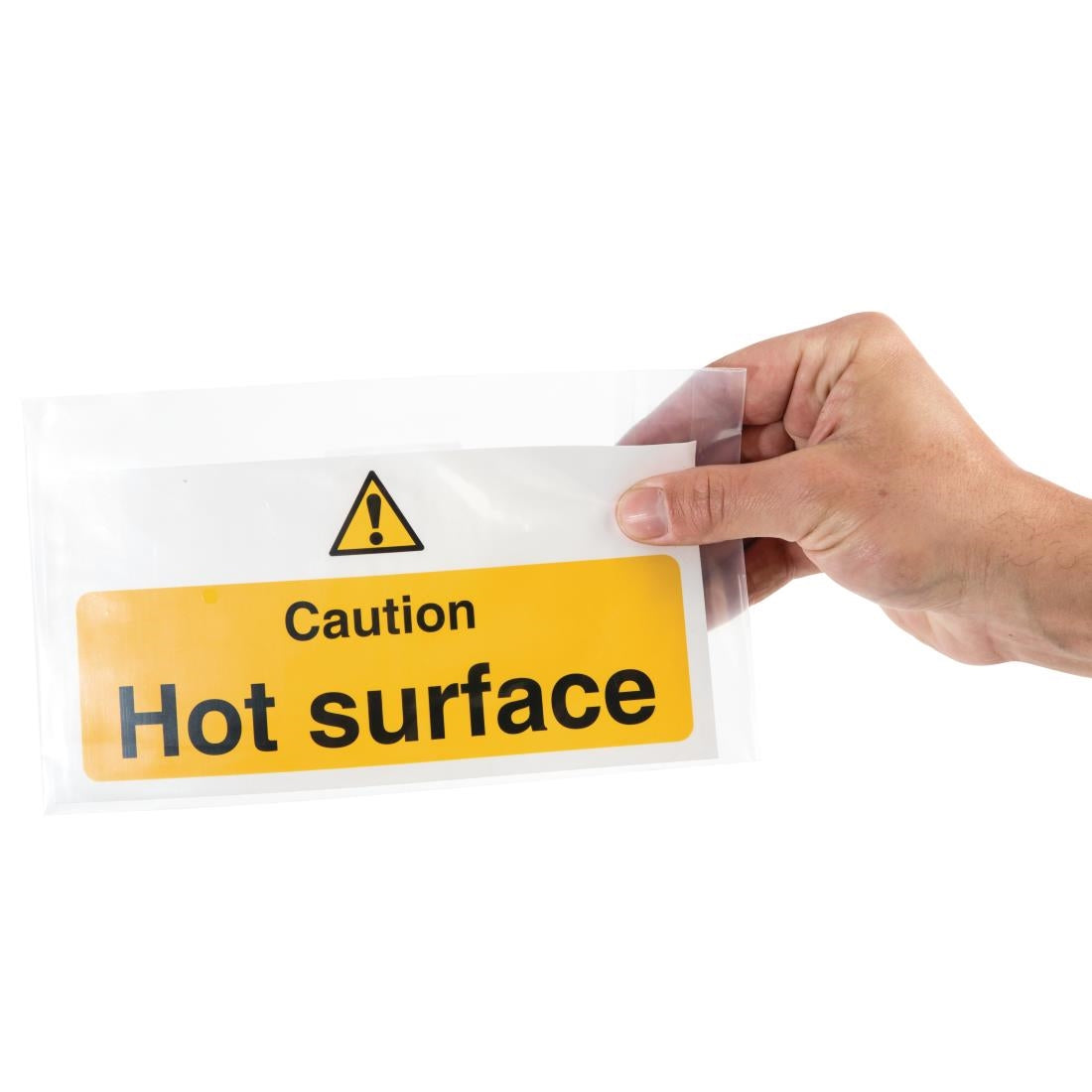 Vogue Caution Hot Surface Sign - Single (Self-Adhesive) - 100x200mm 4x8"