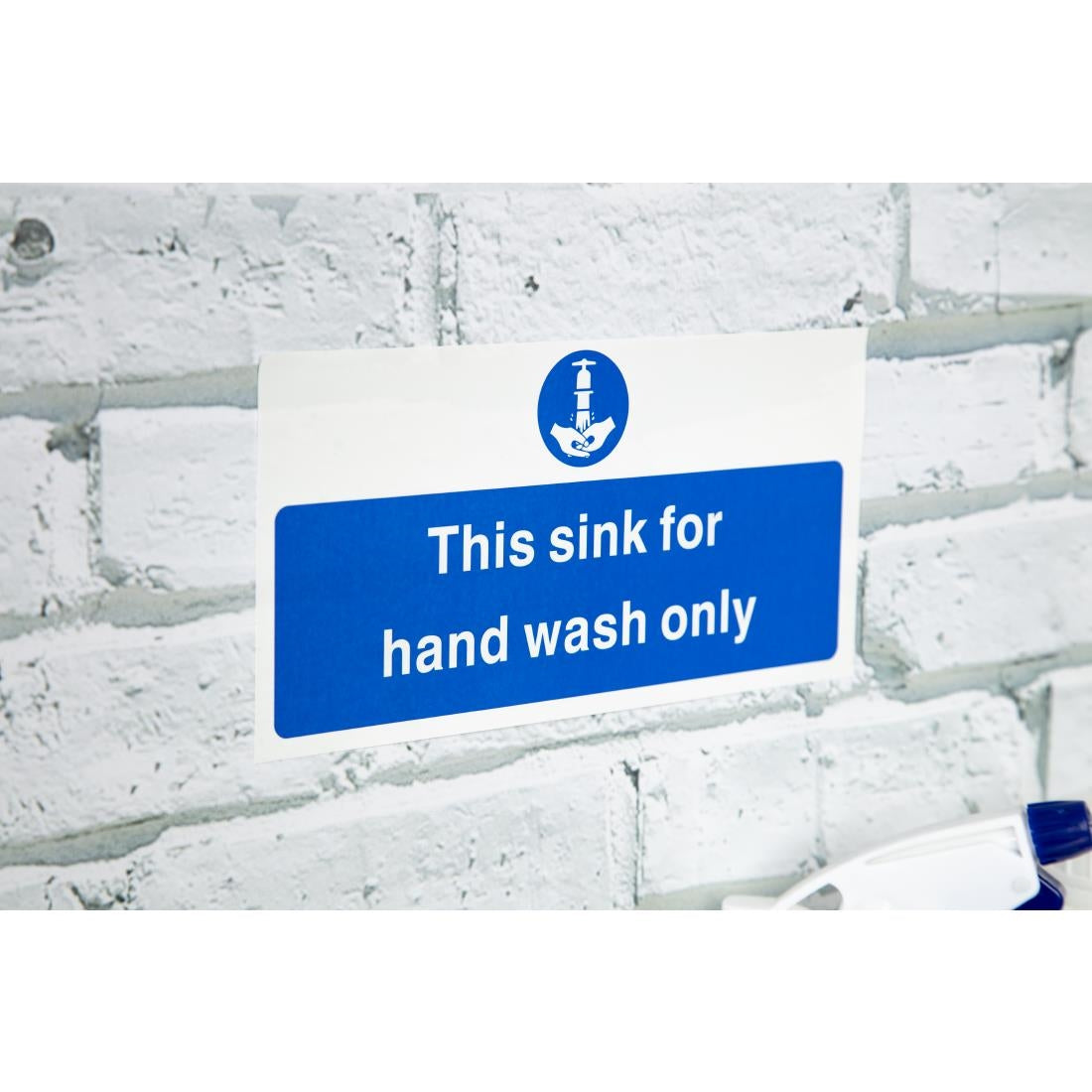 Vogue Hand Wash Only Sign (Self-Adhesive) - 230x90mm 9x3 1/2"