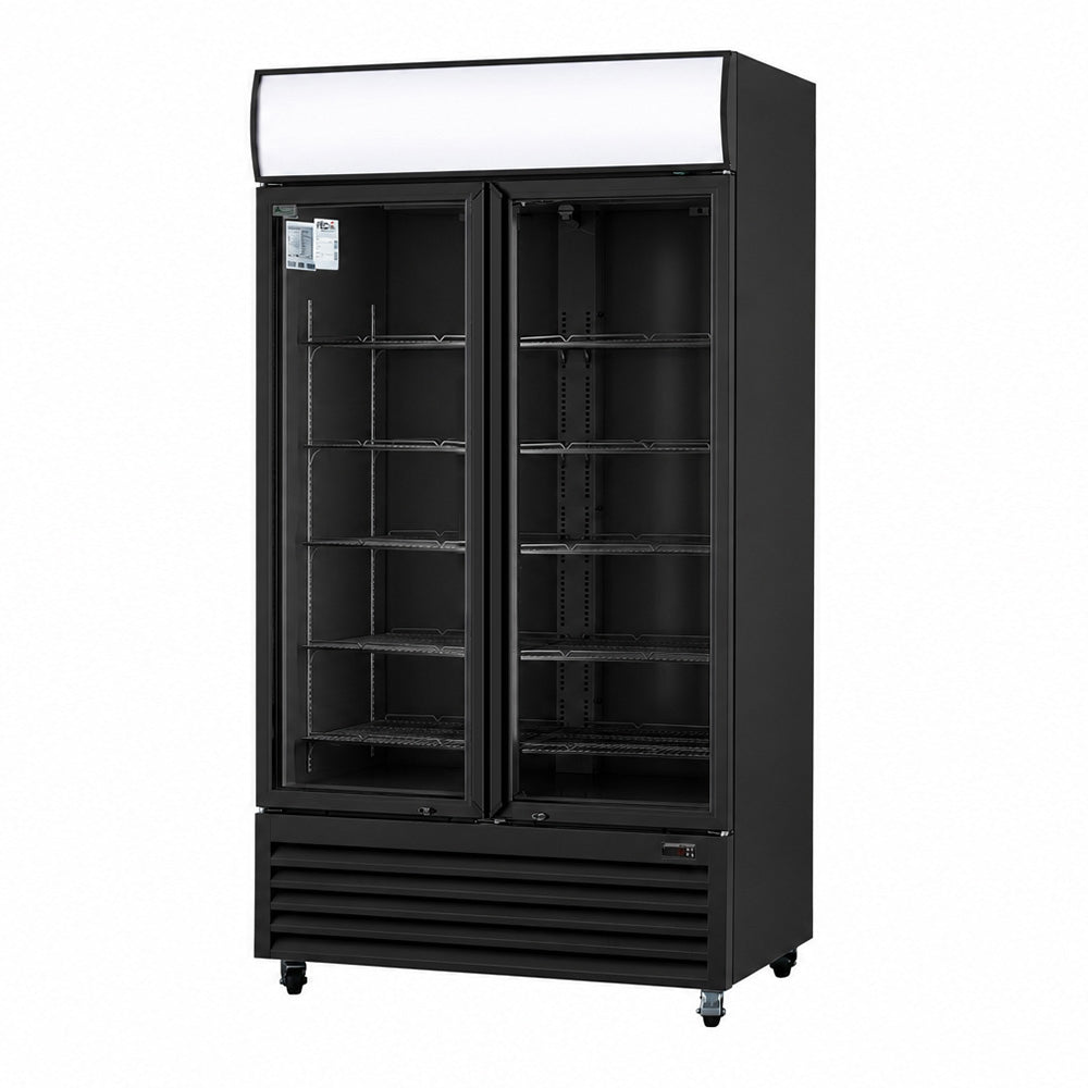 Thermaster Colourbond Upright Beverage Fridge 2 Doors Black - LG-1000BP