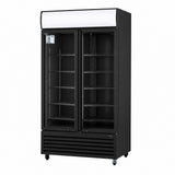 Thermaster Colourbond Upright Beverage Fridge 2 Doors Black - LG-1000BP