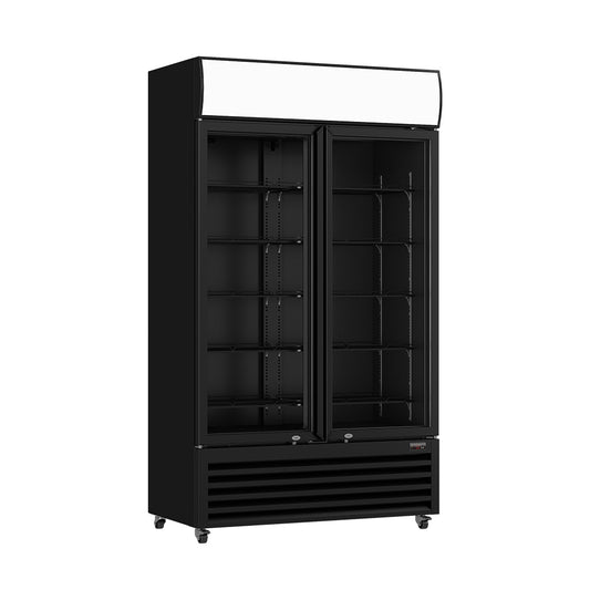2NDs: Thermaster Colourbond Upright Beverage Fridge 2 Doors Black - LG-1000BP-NSW2192