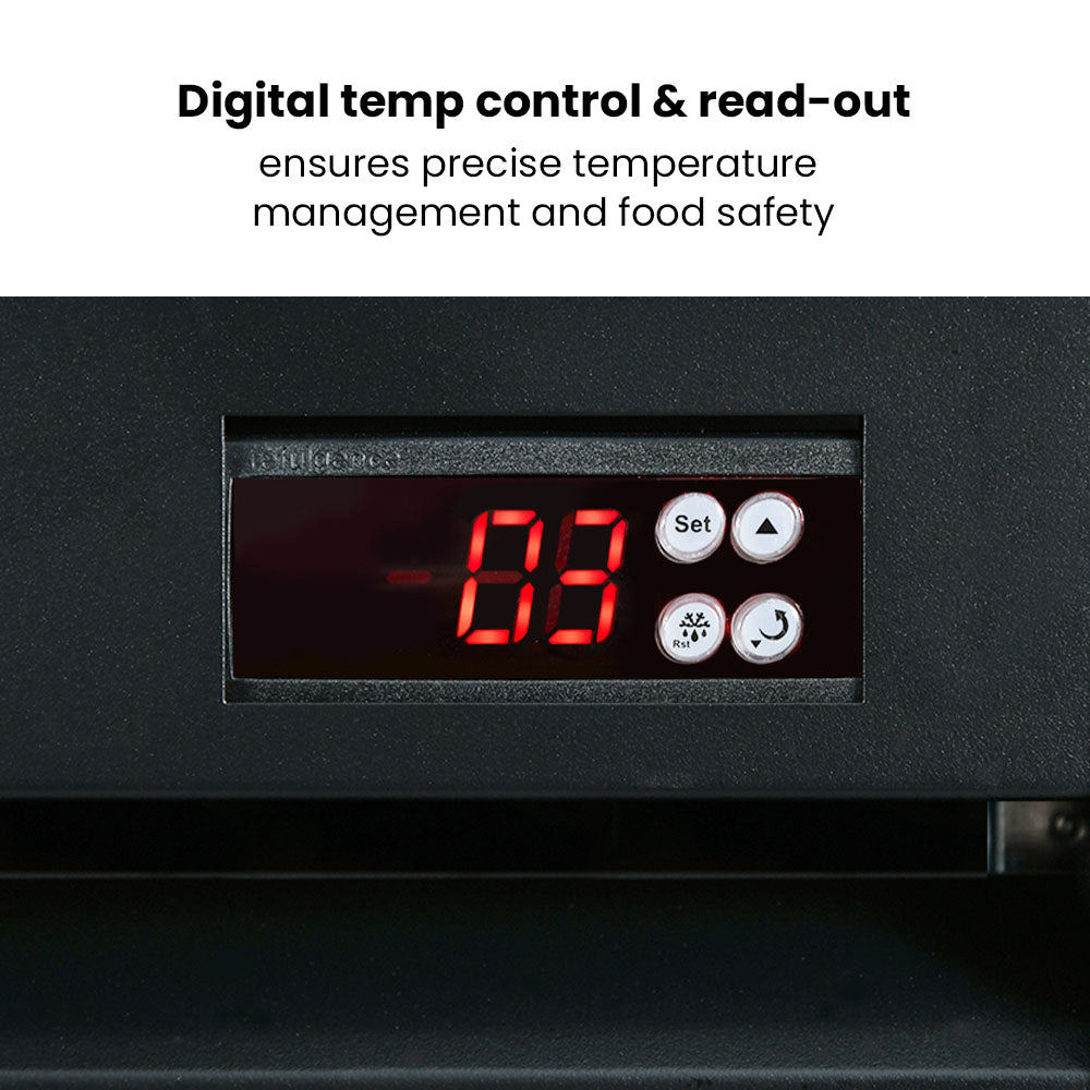 Thermaster Two Sliding Glass Door Colourbond Upright Drink Fridge Black LG-1000SDBP