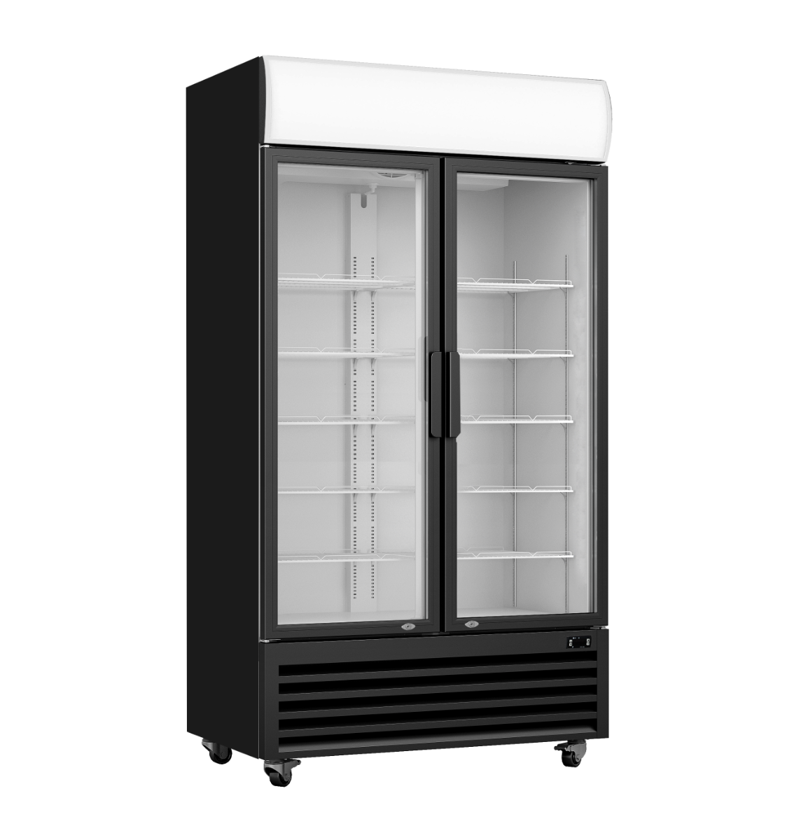 Thermaster Colourbond Upright Beverage Fridge 2 Doors Black - LG-1000BP