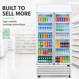 Thermaster Colourbond Upright Beverage Fridge 2 Doors White - LG-1000P