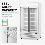 Thermaster Colourbond Upright Beverage Fridge 2 Doors White - LG-1000P
