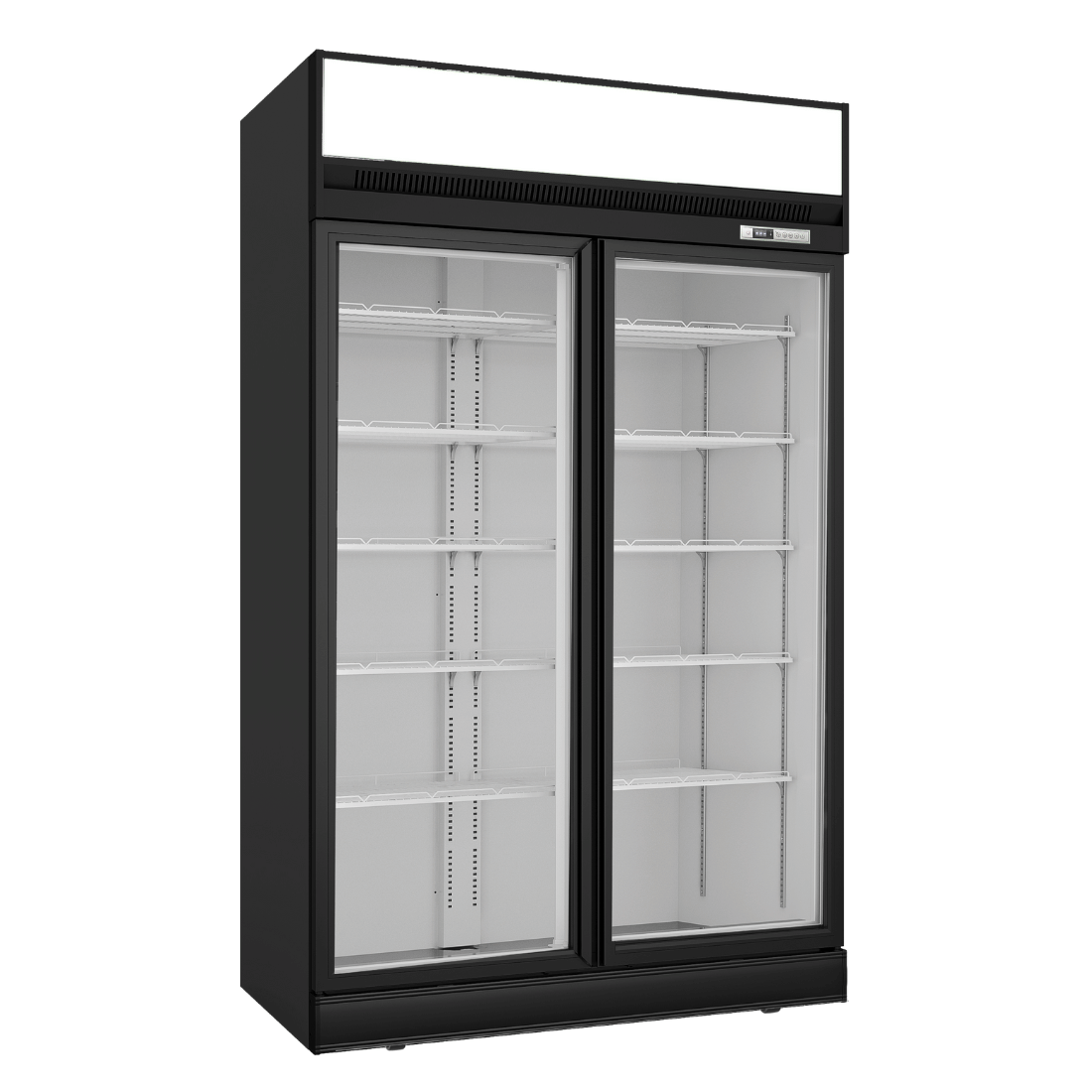 2NDs: Thermaster Black Upright Double Glass Door Freezer - LG-1006DF-SA9-Jan