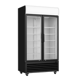 Thermaster Large Two Glass Door Colourbond Upright Drink Fridge - LG-1200BP