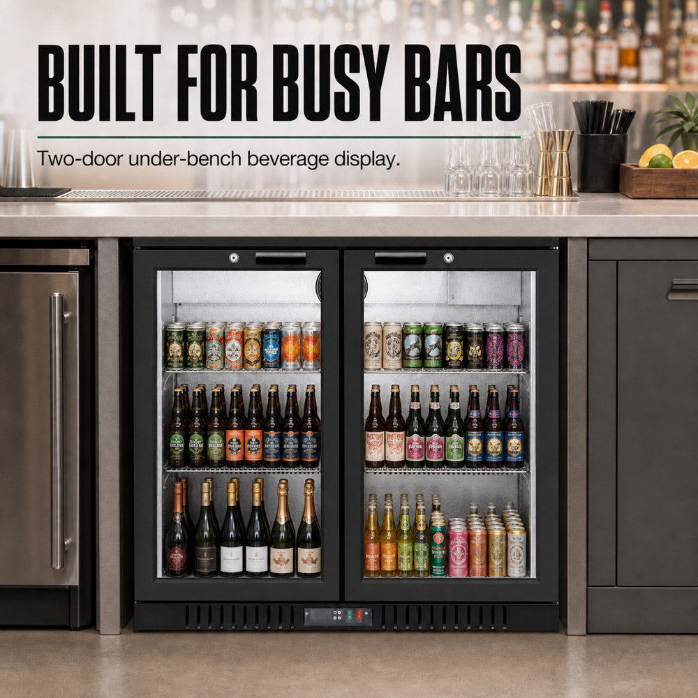 Thermaster Under Bench Two Door Bar Fridge/Cooler - LG-208HC