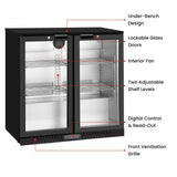 Thermaster Under Bench Two Door Bar Fridge/Cooler - LG-208HC