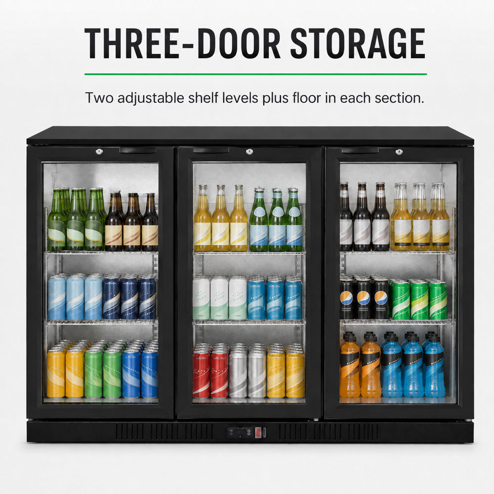 Thermaster Under Bench Three Door Bar Fridge/Cooler - LG-330HC