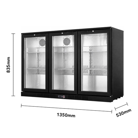 Thermaster Under Bench Three Door Bar Fridge/Cooler - LG-330HC