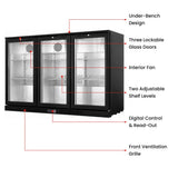 Thermaster Under Bench Three Door Bar Fridge/Cooler - LG-330HC