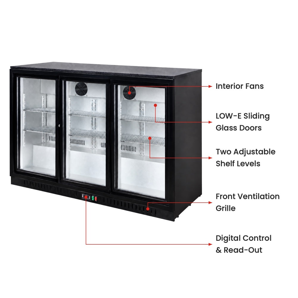 Thermaster Under Bench Three Sliding Door Bar Fridge/Cooler - LG-330SC