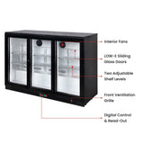 Thermaster Under Bench Three Sliding Door Bar Fridge/Cooler - LG-330SC