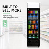 Thermaster Single Glass Door Colourbond Upright Drink Fridge - LG-370BP