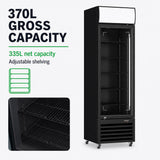 Thermaster Single Glass Door Colourbond Upright Drink Fridge - LG-370BP