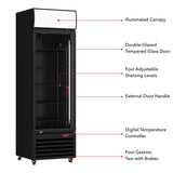 Thermaster Single Glass Door Colourbond Upright Drink Fridge - LG-370BP