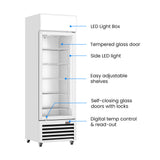Thermaster Single Glass Door Colourbond Upright Drink Fridge - LG-370P