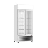 Ex-Showroom: Thermaster Double Glass Door Colourbond Upright Drink Fridge - LG-580P-VIC1046