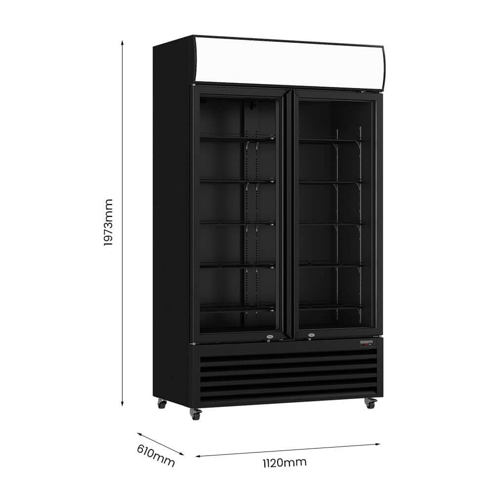 Thermaster Two Glass Door Colourbond Upright Drink Fridge - LG-730BP