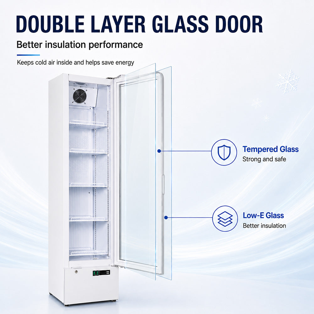Thermaster SlimFit Upright Glass Door Beverage Fridge - LG166FA
