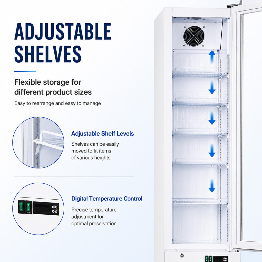 Thermaster SlimFit Upright Glass Door Beverage Fridge - LG166FA
