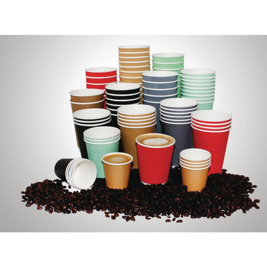 Fiesta Recyclable Hot Cups Ripple Wall Kraft - 455ml (16oz) (Sleeve 25)