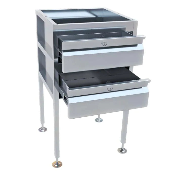 Lockable Freestanding Stainless Steel Drawer Unit (2 drawers)