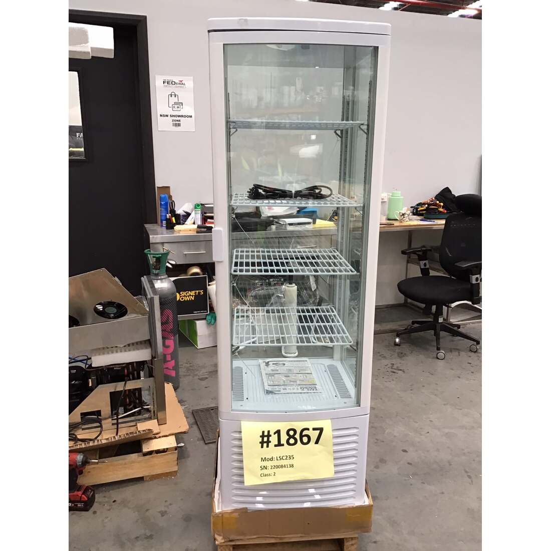 2NDs: Thermaster Four-sided Upright Beverage Display Fridge Ivory-white LSC235-NSW1867