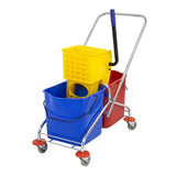 Jantex Dual Bucket Mop Wringer with Frame - (2x23Ltr Buckets)