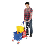 Jantex Dual Bucket Mop Wringer with Frame - (2x23Ltr Buckets)