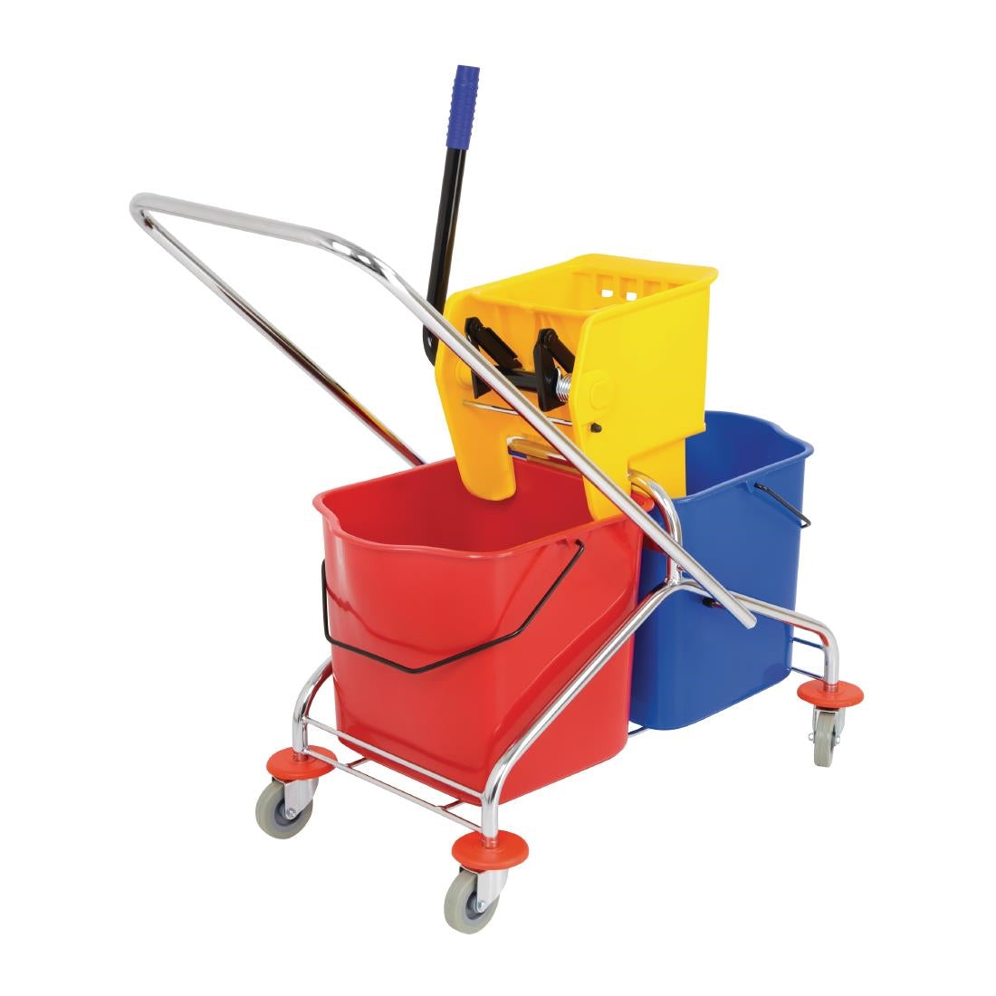 Jantex Dual Bucket Mop Wringer with Frame - (2x23Ltr Buckets)