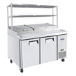 2 DOOR PIZZA PREP TABLE FRIDGE WITH OVER SHELF MPF8202OS