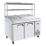 2 DOOR PIZZA PREP TABLE FRIDGE WITH OVER SHELF MPF8202OS
