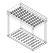 Fagor Stainless Steel Rolling Table for 2 Baskets MR2C