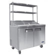 2 DOOR SANDWICH PREP TABLE FRIDGE WITH OVER SHELF MSF8302OS