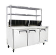 3 DOOR SANDWICH PREP TABLE FRIDGE WITH OVER SHELF MSF8304OS
