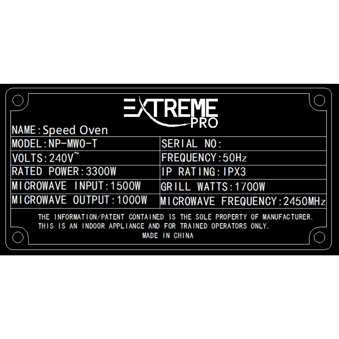 ExtremePro Speed Oven with Touchscreen - NP-MWO-T