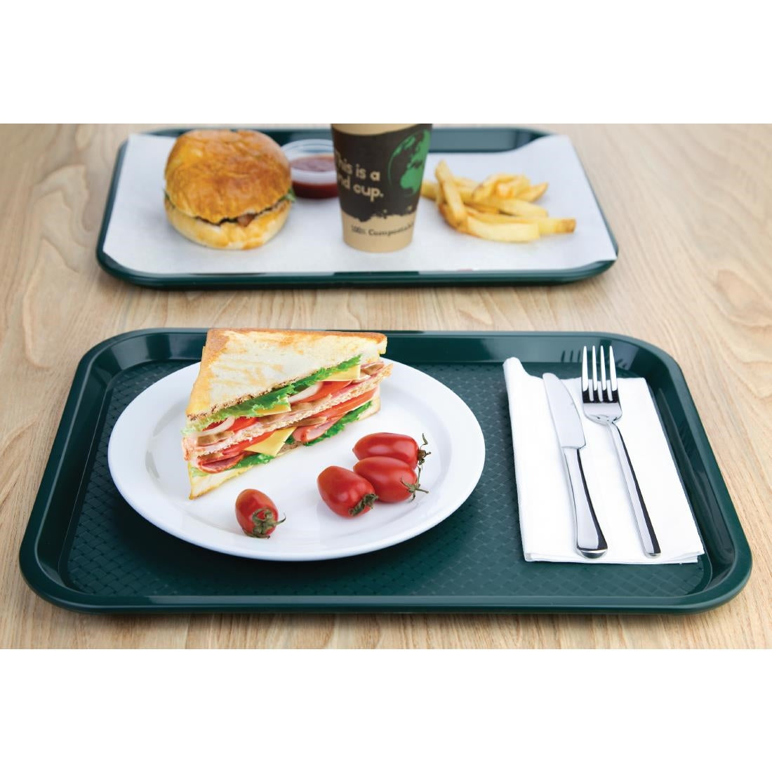 EDLP - Olympia Kristallon Foodservice Tray Forest Green - 305x415mm