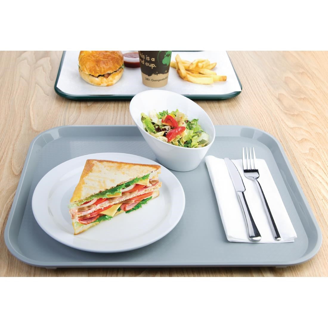 EDLP - Olympia Kristallon Foodservice Tray Grey - 350x450mm