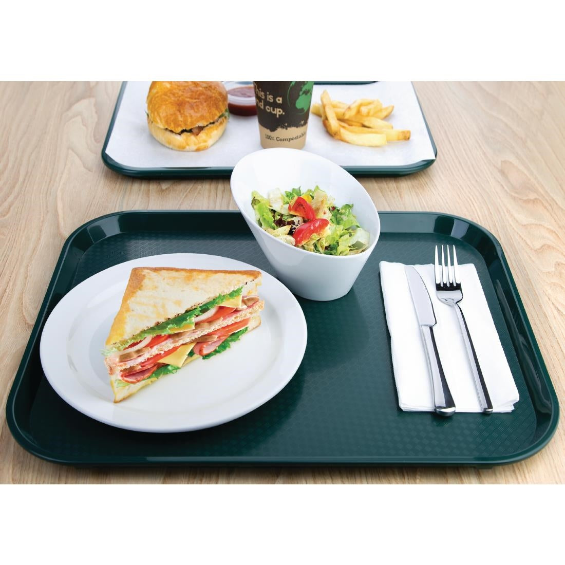 EDLP - Olympia Kristallon Foodservice Tray Forest Green - 350x450mm