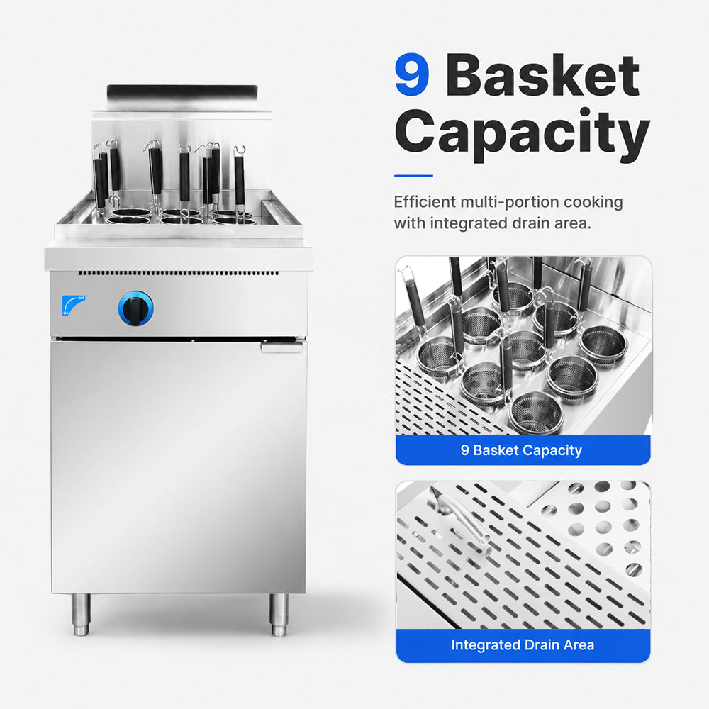 Gasmax V Pan LPG 9 Baskets Pasta and Noodle Cooker - PC150-9LPG