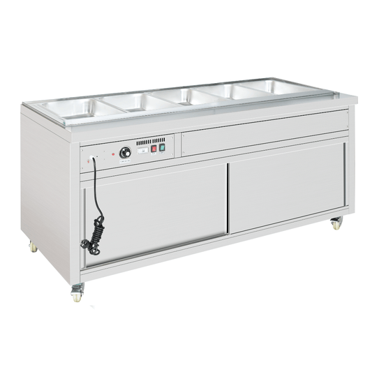 Thermaster Premium Wet and Dry Bain Marie Food Display 4x1/1 GN Pans PG150FE-XB
