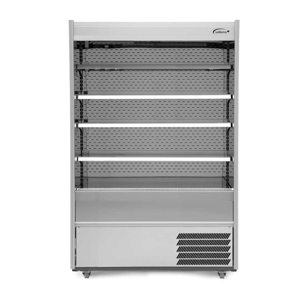 M125MTSCN Gem Multideck - stainless steel open deck fridge with night blind