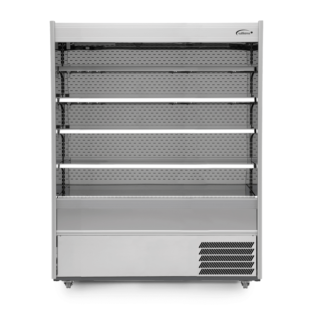 M150MTWCN Gem Multideck - white open deck fridge with night blind