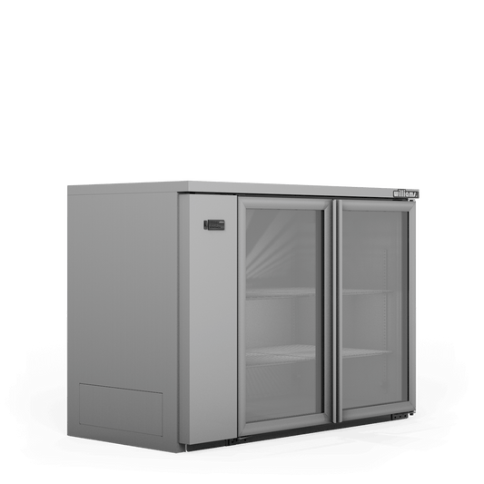 HC2RGS Cameo - Two Door Stainless Steel Remote Back Bar Counter Display Refrigerator