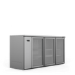HC3RGS Cameo - Three Door Stainless Steel Remote Back Bar Counter Display Refrigerator