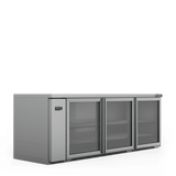 HB3RGS Boronia - Three Door Stainless Steel Remote Back Bar Counter Display Refrigerator