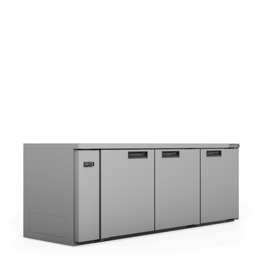 HB3RSS Boronia - Three Door Stainless Steel Remote Back Bar Counter Display Refrigerator