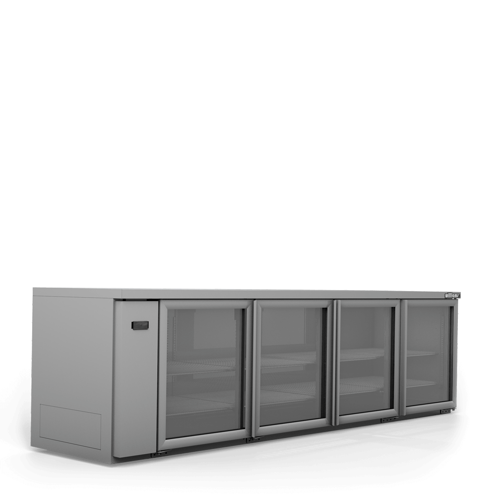 HB4RGS Boronia - Four Door Stainless Steel Remote Back Bar Counter Display Refrigerator
